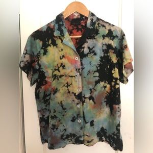 Big Bud Press Tie Dye Button Up Unisex Women’s Small
